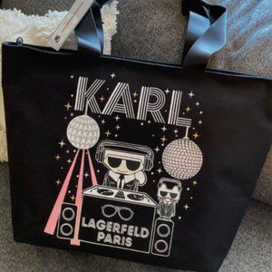 Karl Lagerfeld black tote travel bag